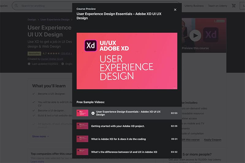adobe xd user experience design essentials training