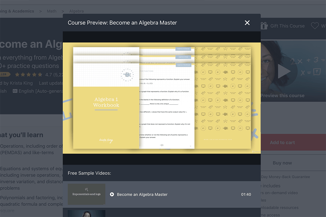 become an algebra master online course preview