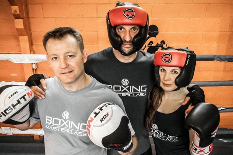 boxing coach and students