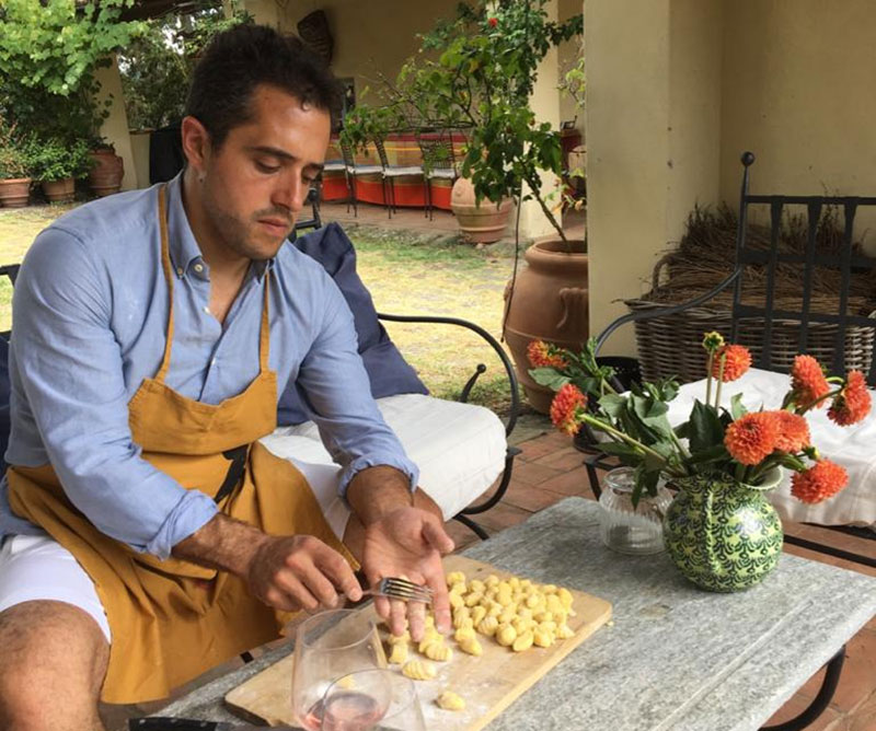 chef giacomo making gnocchi