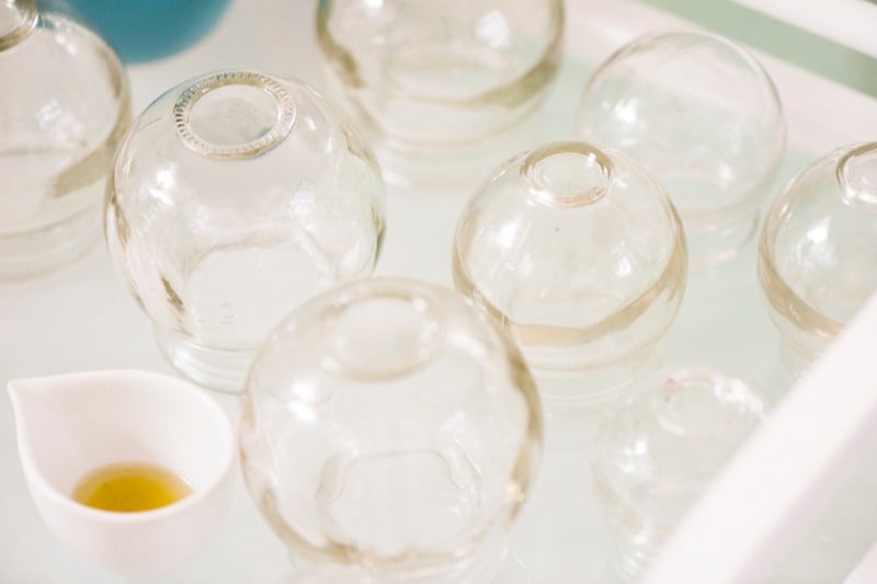cupping treatment and massage oil