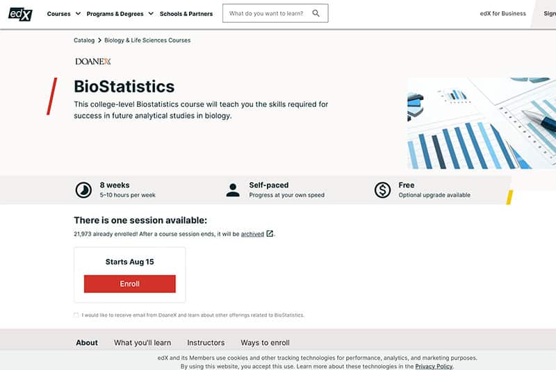 bio statistics by edx online course presentation