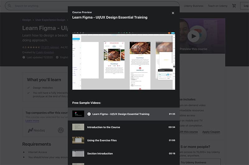 ux training figma preview