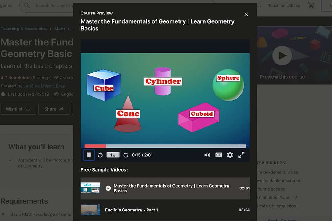 demonstration of geometric shapes