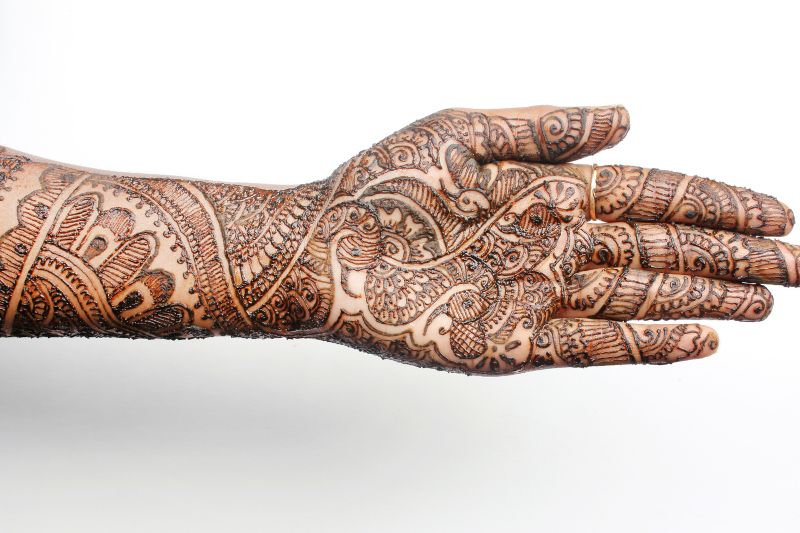 hand with henna patterns