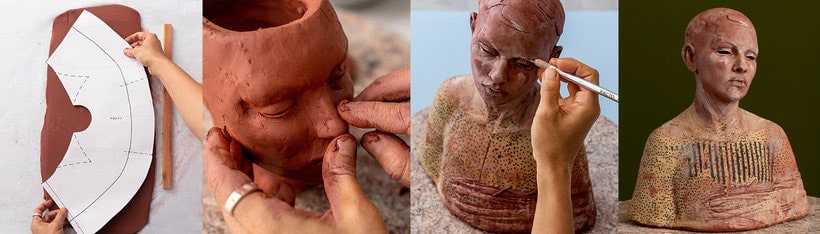 hollow clay sculpture