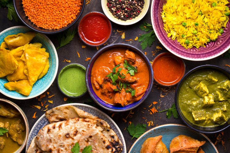 selection of indian dishes