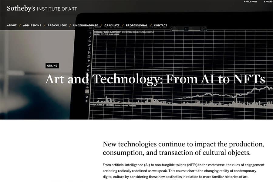 institute of arts from ai to nfts