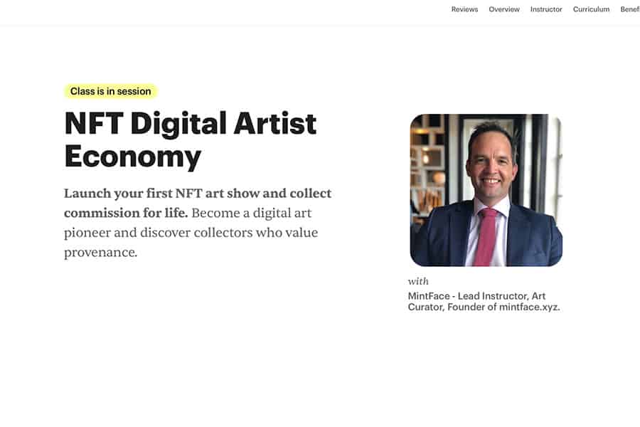 digital artist class covering nft topics