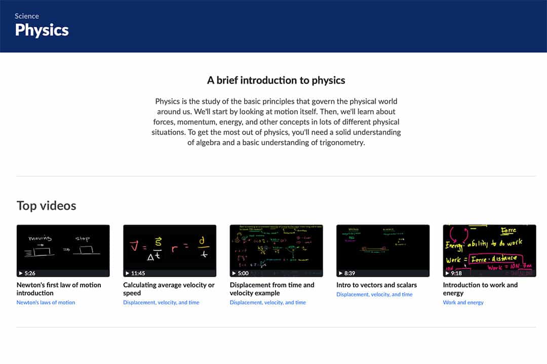 introduction to physics by kHAN ACADEMY