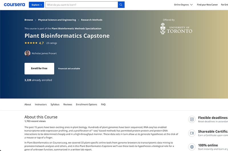 plants bioinformatics capstone syllabus