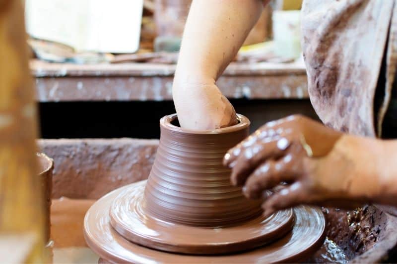 pottery on the wheel