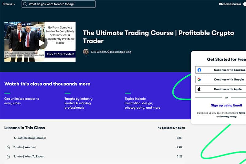 profitable crypto trading lesson homepage