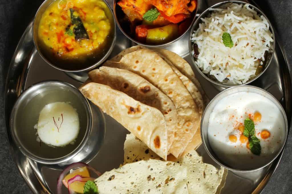 veg indian thali