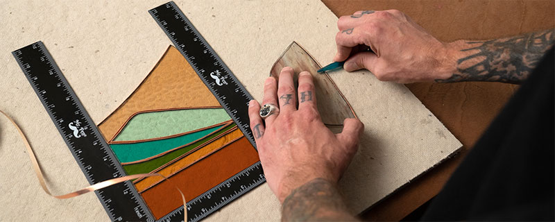 instructor working on a stained glass project during an online workshop